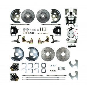 67 - '69 F Body GM, 8" Chrome Booster, Staggered Rear, Black Best of Show - Power 4 Wheel Disc Conversion Kit  #AFXDC45CSX