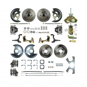 67 - '69 F Body GM, 11" Booster, Staggered Rear - Power 4 Wheel Disc Conversion Kit #AFXDC45C