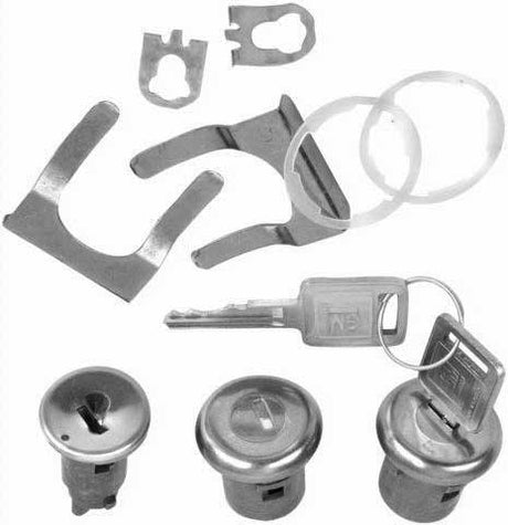 66-67 GM X & A-Body; 67 GM F-Body Ignition & Door Lock Cylinder Kit with GM Square Head Key #CL-104