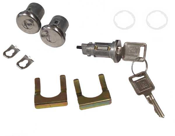 68 X & A Body; 68 Camaro Ignition & Door Lock Cylinder Kit with GM Square Head Keys #CL-105