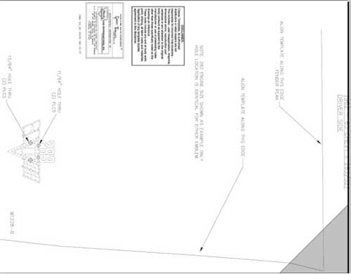 62-65 Nova 283 Flag Fender Emblem Template Kit #W-1228