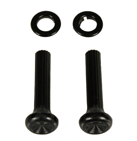 68 Camaro & Firebird Dash Side Vent Black Pull Knob & Black Ferrule 4pc Set #W-564B