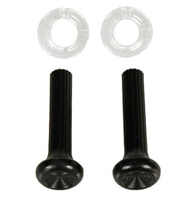 68 Camaro & Firebird Dash Side Vent Black Pull Knob & Clear Ferrule 4pc Set #W-564