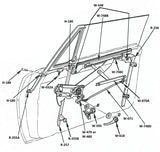 67 Camaro Firebird 62-67 Nova (2 DR) Inner Door Sash - LH or RH (Sold as Each) #W-748D