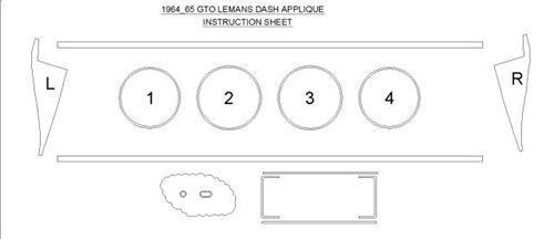 64-65 GTO Dash Bezel Applique #W-890