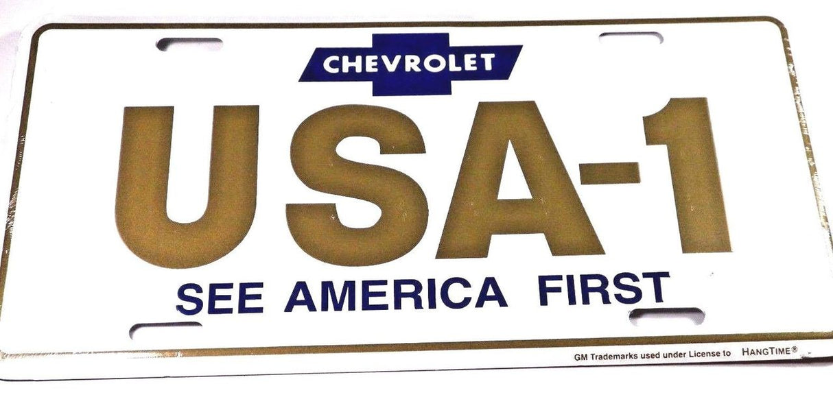 Classic-Car-License-Plate-Chevy-USA-1-See-America-First-#1280