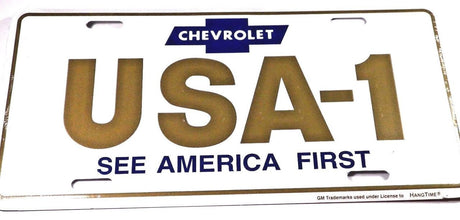 Classic-Car-License-Plate-Chevy-USA-1-See-America-First-#1280